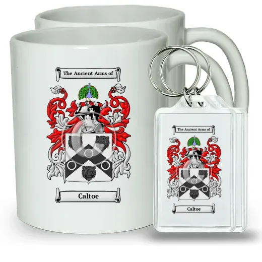 Caltoe Pair of Coffee Mugs and Pair of Keychains