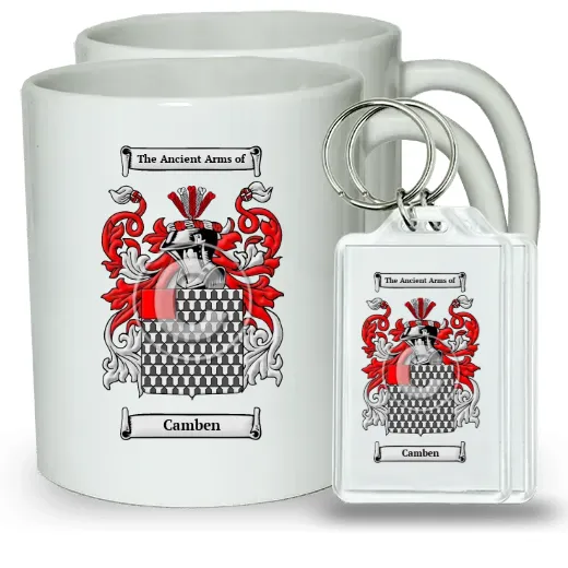 Camben Pair of Coffee Mugs and Pair of Keychains