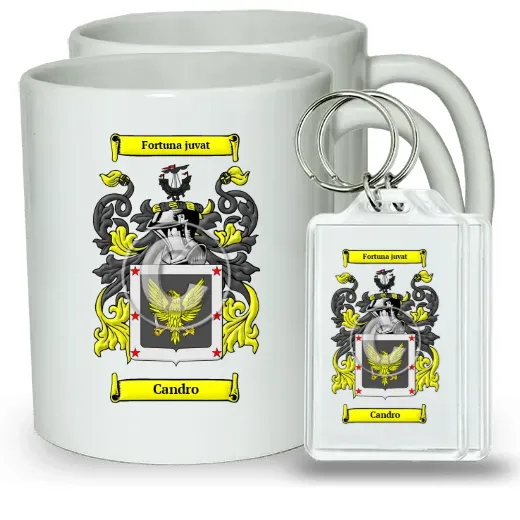 Candro Pair of Coffee Mugs and Pair of Keychains