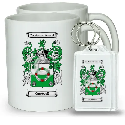 Capewell Pair of Coffee Mugs and Pair of Keychains
