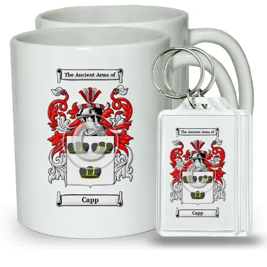 Capp Pair of Coffee Mugs and Pair of Keychains