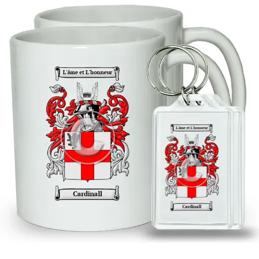 Cardinall Pair of Coffee Mugs and Pair of Keychains
