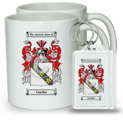 Carelse Pair of Coffee Mugs and Pair of Keychains