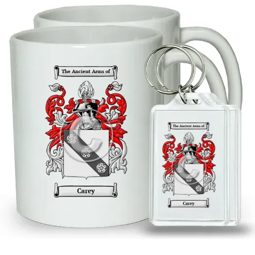 Carey Pair of Coffee Mugs and Pair of Keychains