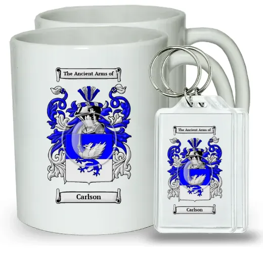 Carlson Pair of Coffee Mugs and Pair of Keychains