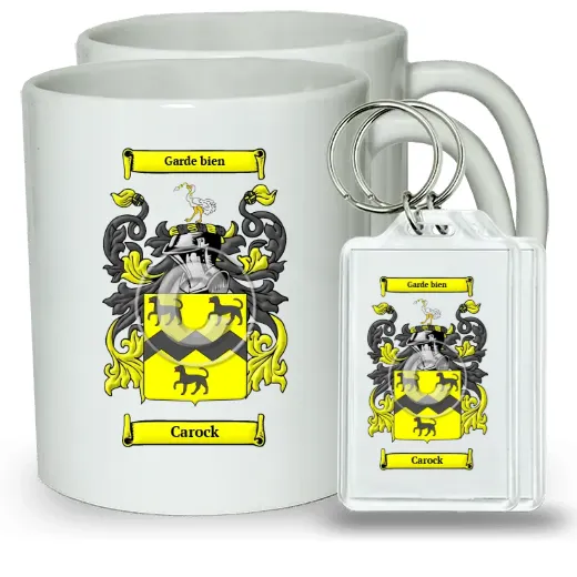 Carock Pair of Coffee Mugs and Pair of Keychains