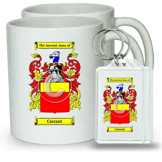 Carrant Pair of Coffee Mugs and Pair of Keychains