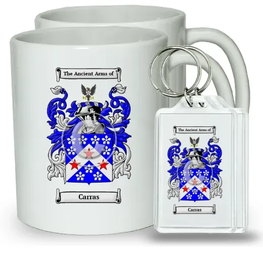 Carras Pair of Coffee Mugs and Pair of Keychains