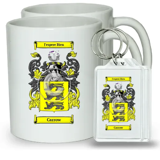 Carrow Pair of Coffee Mugs and Pair of Keychains