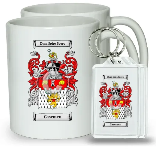 Casemen Pair of Coffee Mugs and Pair of Keychains