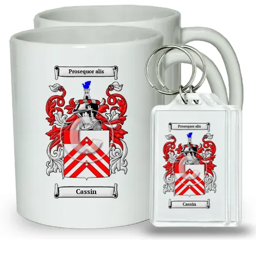 Cassin Pair of Coffee Mugs and Pair of Keychains