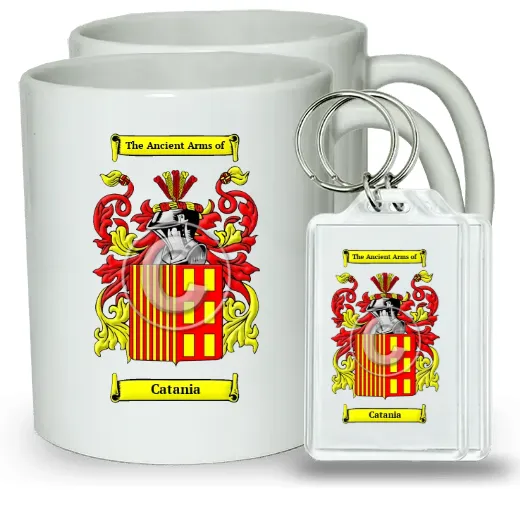 Catania Pair of Coffee Mugs and Pair of Keychains