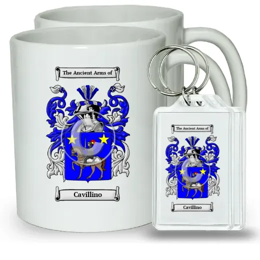 Cavillino Pair of Coffee Mugs and Pair of Keychains