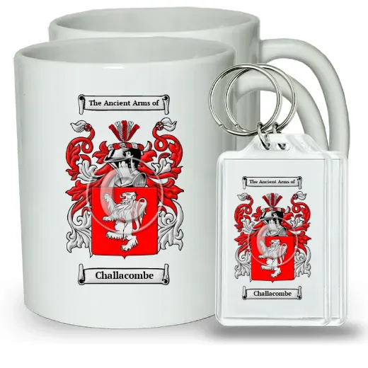 Challacombe Pair of Coffee Mugs and Pair of Keychains
