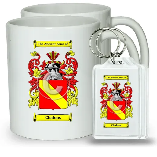 Chalons Pair of Coffee Mugs and Pair of Keychains