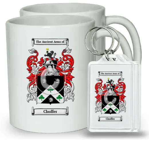 Chuffer Pair of Coffee Mugs and Pair of Keychains