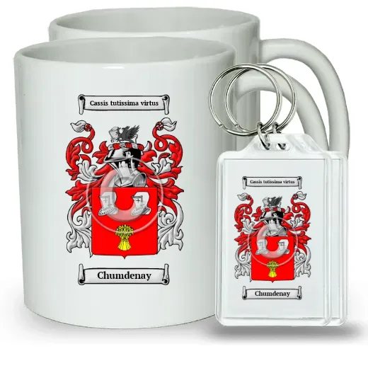Chumdenay Pair of Coffee Mugs and Pair of Keychains