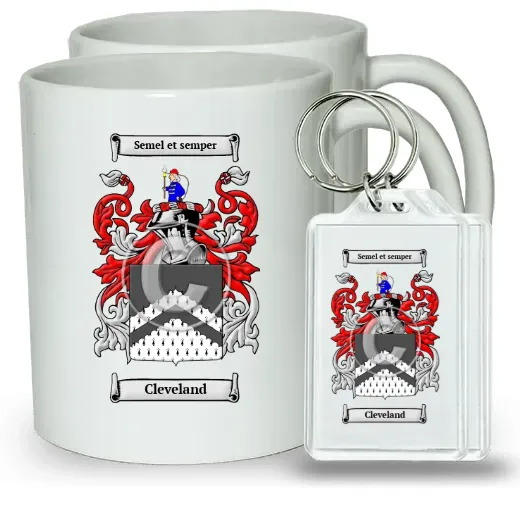 Cleveland Pair of Coffee Mugs and Pair of Keychains