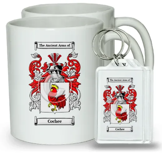 Cochee Pair of Coffee Mugs and Pair of Keychains