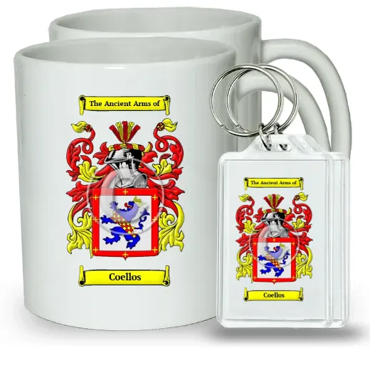 Coellos Pair of Coffee Mugs and Pair of Keychains