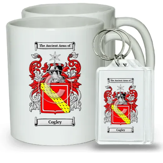 Cogley Pair of Coffee Mugs and Pair of Keychains