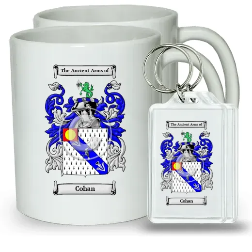 Cohan Pair of Coffee Mugs and Pair of Keychains