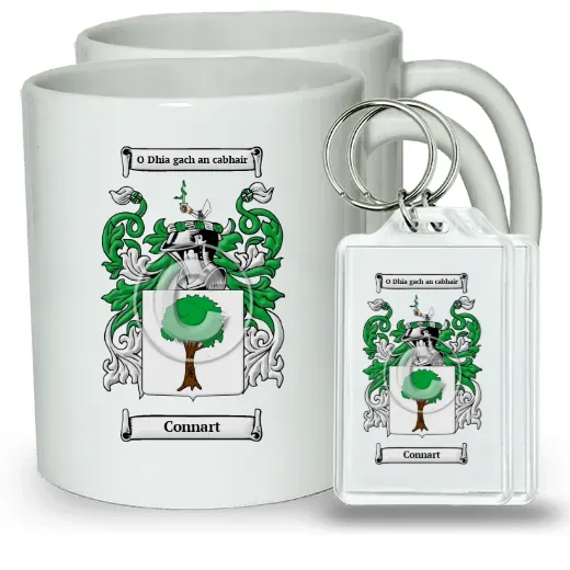 Connart Pair of Coffee Mugs and Pair of Keychains