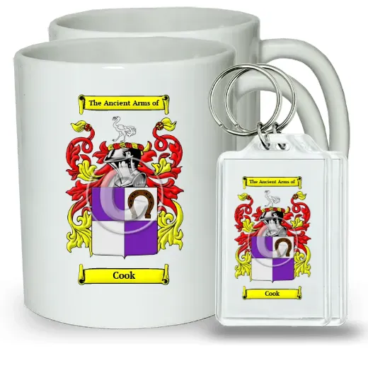 Cook Pair of Coffee Mugs and Pair of Keychains