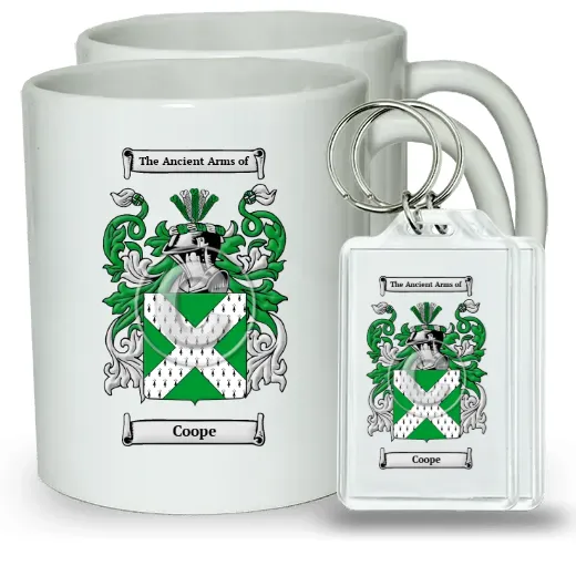 Coope Pair of Coffee Mugs and Pair of Keychains