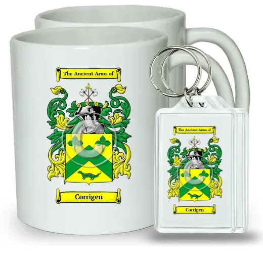Corrigen Pair of Coffee Mugs and Pair of Keychains