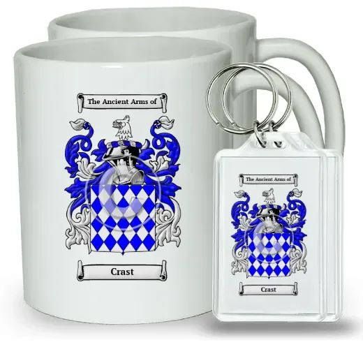 Crast Pair of Coffee Mugs and Pair of Keychains