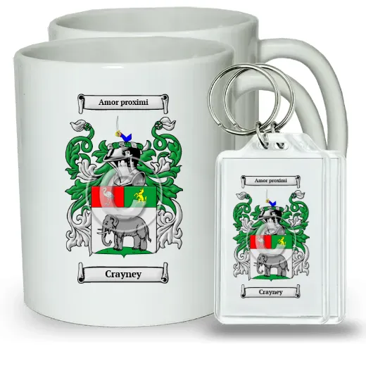 Crayney Pair of Coffee Mugs and Pair of Keychains