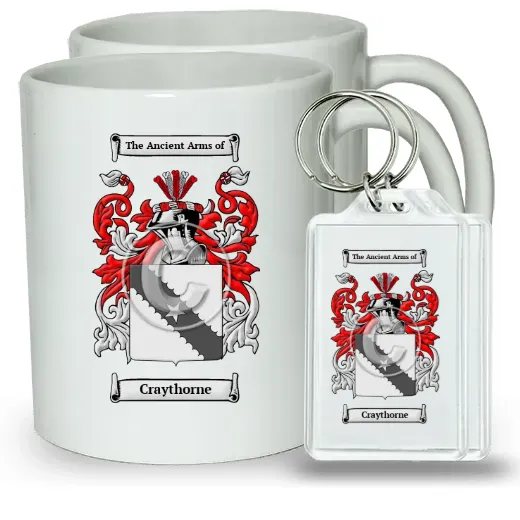 Craythorne Pair of Coffee Mugs and Pair of Keychains