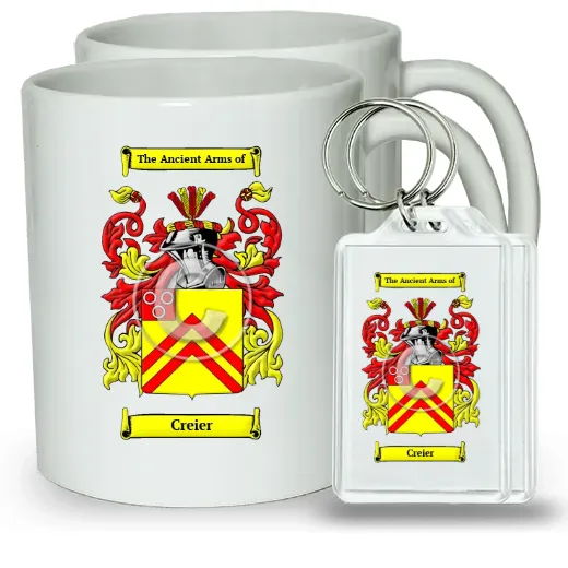Creier Pair of Coffee Mugs and Pair of Keychains