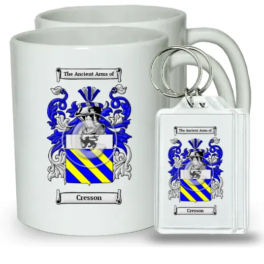 Cresson Pair of Coffee Mugs and Pair of Keychains