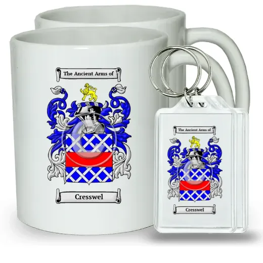 Cresswel Pair of Coffee Mugs and Pair of Keychains
