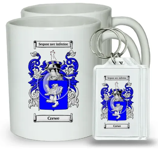 Crewe Pair of Coffee Mugs and Pair of Keychains