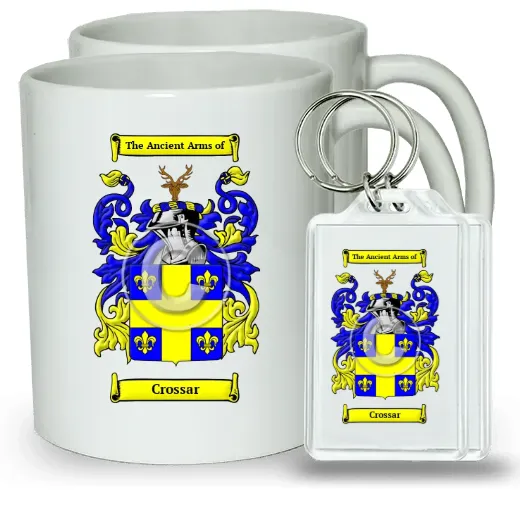 Crossar Pair of Coffee Mugs and Pair of Keychains