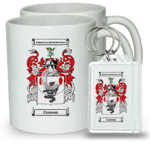 Crosson Pair of Coffee Mugs and Pair of Keychains