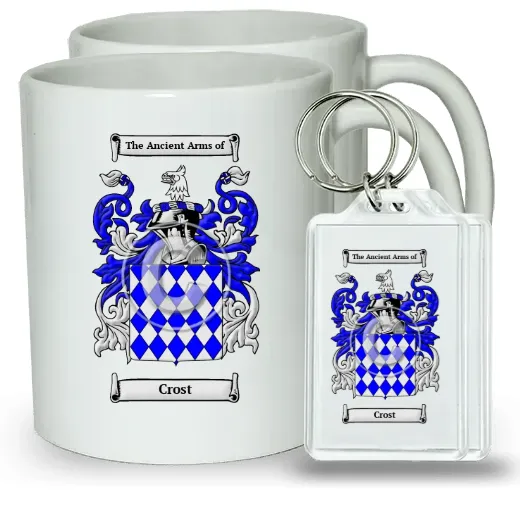 Crost Pair of Coffee Mugs and Pair of Keychains