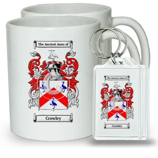 Crowley Pair of Coffee Mugs and Pair of Keychains