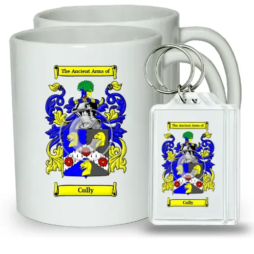 Cully Pair of Coffee Mugs and Pair of Keychains