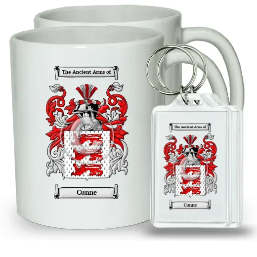 Cunne Pair of Coffee Mugs and Pair of Keychains