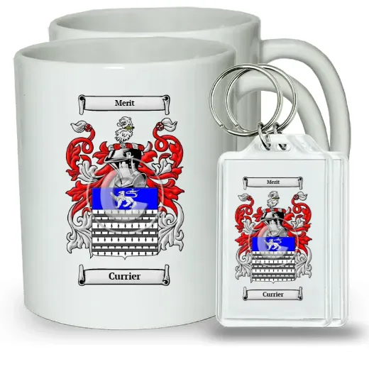 Currier Pair of Coffee Mugs and Pair of Keychains