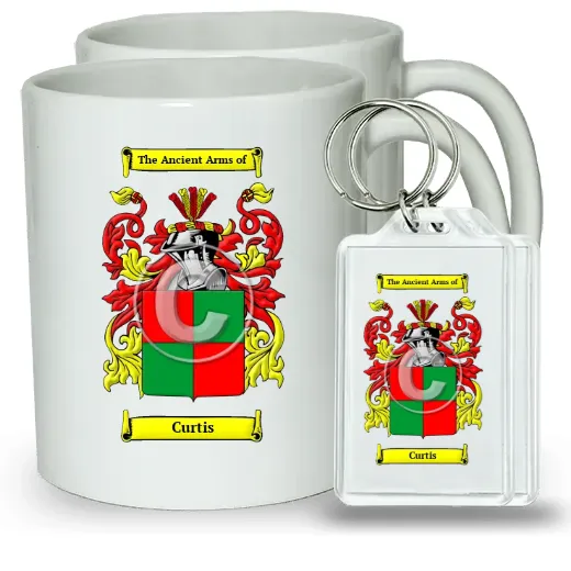 Curtis Pair of Coffee Mugs and Pair of Keychains
