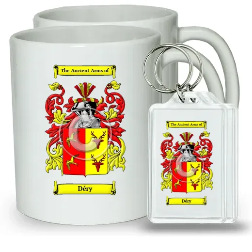 Déry Pair of Coffee Mugs and Pair of Keychains