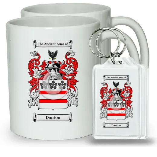 Danton Pair of Coffee Mugs and Pair of Keychains