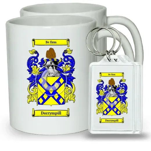 Darrympill Pair of Coffee Mugs and Pair of Keychains