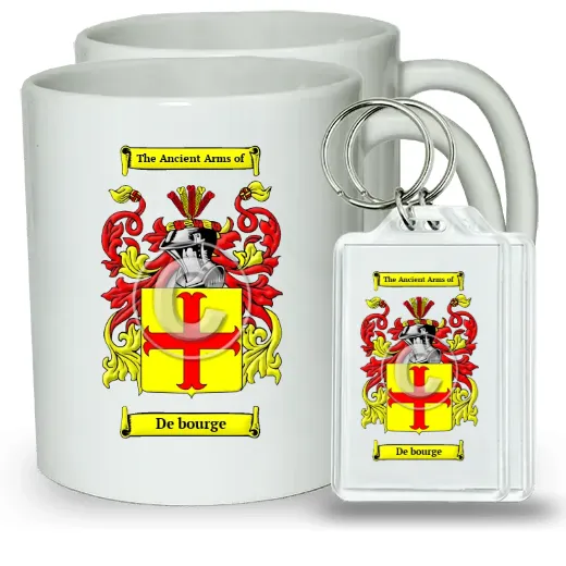 De bourge Pair of Coffee Mugs and Pair of Keychains