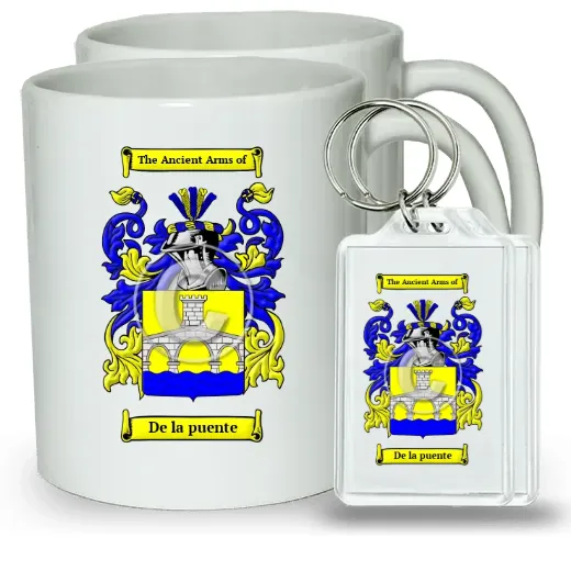 De la puente Pair of Coffee Mugs and Pair of Keychains
